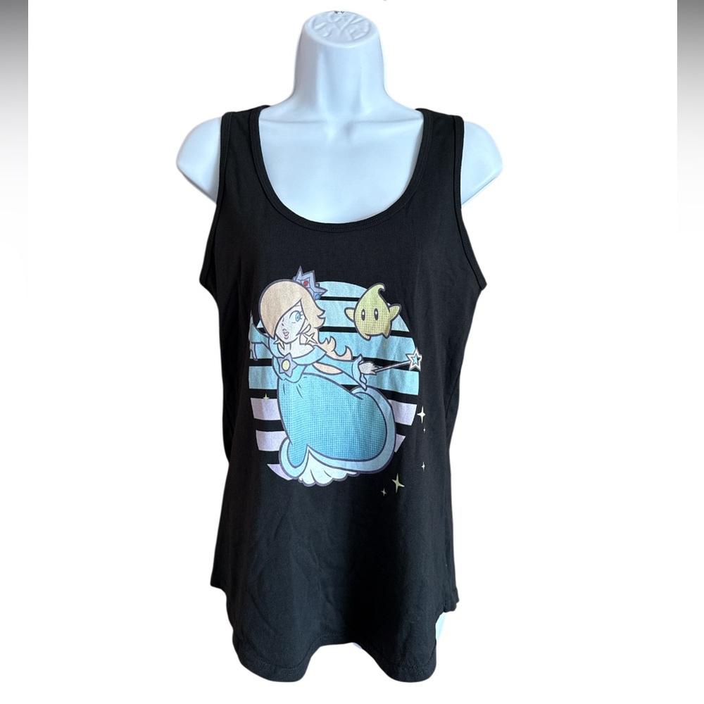 Nintendo Super Mario Rosalina And Luma Striped Background Tank Top Small